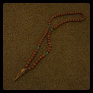 Beaded horn necklace